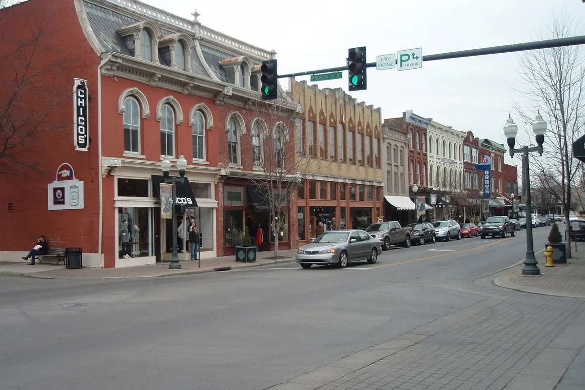 Intersection of 4th Avenue and Main Street in Franklin, Tennessee